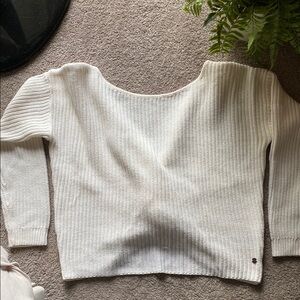 Roxy Off-the-Shoulder Twist-Back Sweater
